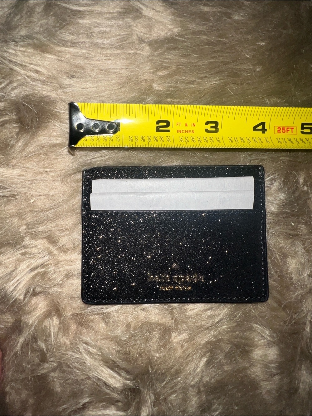 Kate Spade Black Glitter Card Holder